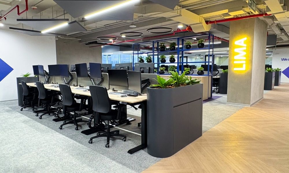Proyecto Paysafe - zonas de trabajo equipadas con sit and stand